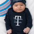 Load image into Gallery viewer, Personalized Newborn Sleeper with Name, Convertible Mittens &amp; Footie, Baby Pajamas with Hat, Custom Newborn Outfit
