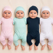 Load image into Gallery viewer, Newborn Baby Footie with Foldable Mittens | Soft Pajamas 0–3M | Unisex Outfit | 4 Colors
