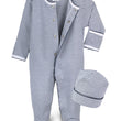 Load image into Gallery viewer, Personalized Pima Cotton Baby Sleeper with Name Monogram Newborn Footie Pajamas Convertible Mittens Baby Hat Set
