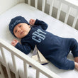 Load image into Gallery viewer, Personalized Baby Boy Outfit Embroidered Newborn Sleeper and Hat with Convertible Mittens and Footies

