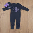 Load image into Gallery viewer, La Maison du Monogramme Coming Home Outfit Baby Girl Navy
