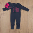 Load image into Gallery viewer, La Maison du Monogramme Coming Home Outfit Baby Girl Navy
