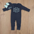 Load image into Gallery viewer, La Maison du Monogramme Coming Home Outfit Baby Girl Navy
