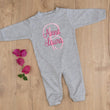 Load image into Gallery viewer, Grey baby girl sleeper with monogram
