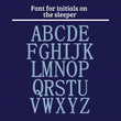 Load image into Gallery viewer, Blue sleeper is monogrammed with a classic font
