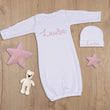 Load image into Gallery viewer, newborn girl sleep gown name embroidery
